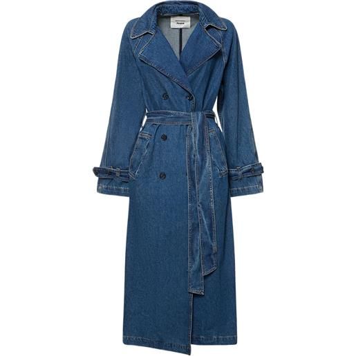 REFORMATION trench hayes in denim di cotone
