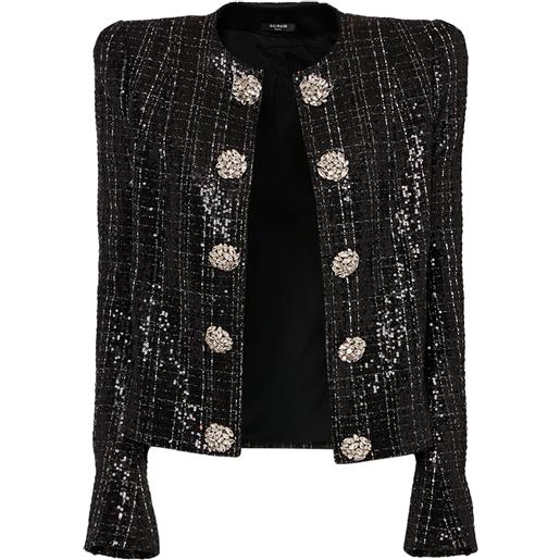 BALMAIN giacca in tweed glitter