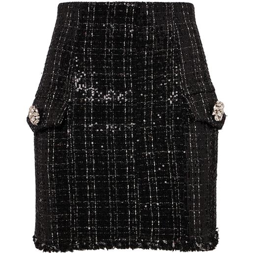 BALMAIN minigonna in tweed glitter