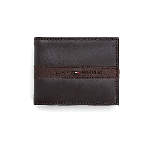 Tommy Hilfiger - portafoglio da uomo in pelle rfid con tasca portamonete, earthen, taglia unica