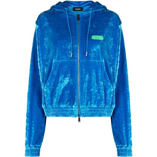Dsquared2 giacca crop con applicazione - blu