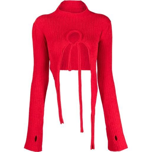 Ottolinger top a coste con cut-out - rosso