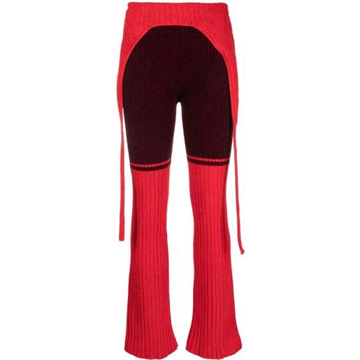 Ottolinger pantaloni con design color-block - rosso