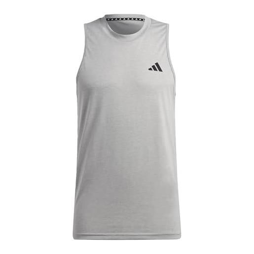 adidas train essentials feelready training sleeveless t-shirt, uomo, dark blue/white, m