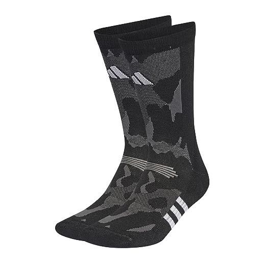 adidas performance training graphic camo socks, calzini unisex - adulto, black/grey six/white, 37-40