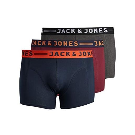 JACK & JONES jaclichfield trunks noos-confezione da 3 3 pack pls, bordeaux, xxxxxxl uomo