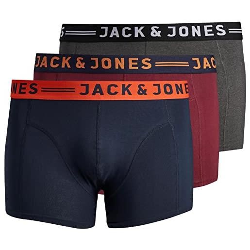 JACK & JONES jaclichfield trunks noos 3 pack ps, boxer uomo, burgundy, 3xl
