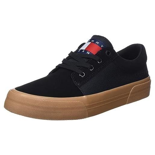 Tommy Jeans sneakers vulcanizzate uomo skate derby scarpe, nero (black), 42 eu
