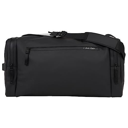 Calvin Klein borsone da viaggio uomo rubberized bagaglio a mano, nero (ck black), taglia unica