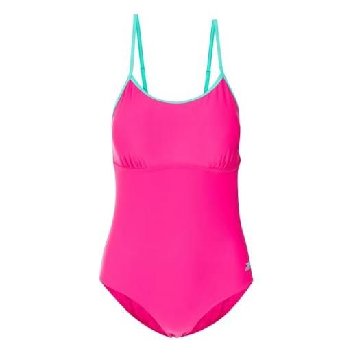 Trespass lotty, costume da bagno con imbottitura rimovibile per donna adulto per piscina/spiaggia/vacanza/immersioni/nuoto, stampa rosa, xs