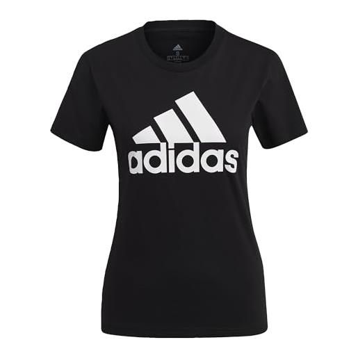 adidas essentials logo short sleeve t-shirt, donna, black/white, xxs