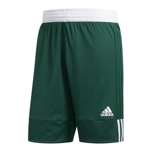 adidas 3g speed reversible, pantaloncini da basket uomo, verde scuro/bianco m