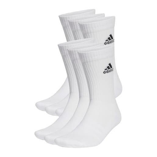 adidas cushioned sportswear crew 6 pairs socks calzini, black/white, m unisex - adulto (pacco da 6)