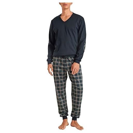 Calida relax comfy set di pigiama, opaco, dark sapphire, 46-48 uomo