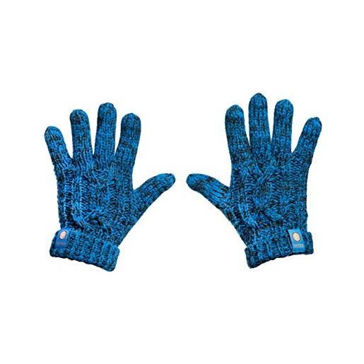 Inter guanti in acrilico lux con etichetta ricamata nero/blu, l/xl