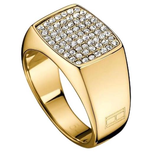 Tommy Hilfiger anello da donna in oro giallo 333, con smalto e misura regolabile, 2700733c