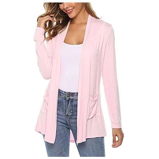 Estink cardigan femminile giacca casual in maglia giacca da donna giacca di transizione giacca casual(xxl-rosa)