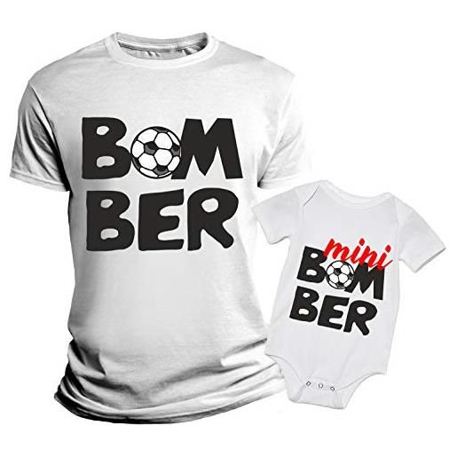 Overthetee coppia t-shirt e body neonato festa del papà divertente padre figlio bomber mini. Bomber idea regalo maglietta papà