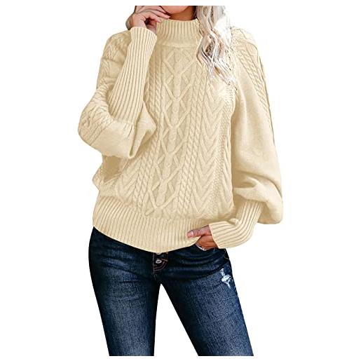 XTBFOOJ maglioni a collo alto uomo maglione lana grossa uomo camicie donna maglia crop maniche lunghe cardigan lungo beige pullover scollo a v lana uomo maglioni uomo con zip