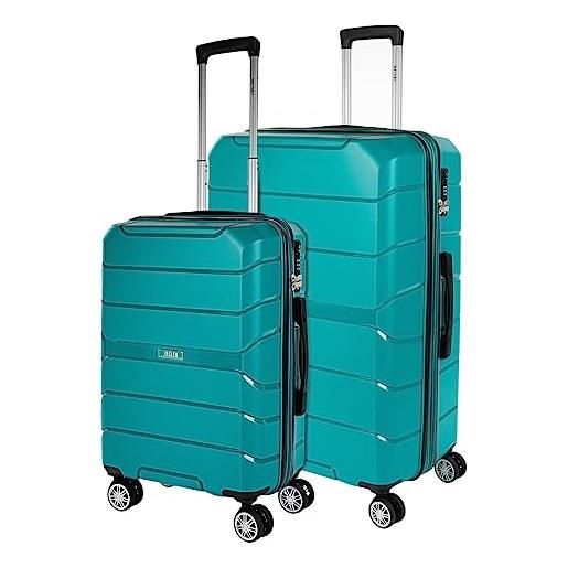 JASLEN - set valigie - set valigie rigide offerte. Valigia grande rigida, valigia media rigida e bagaglio a mano. Set di valigie con lucchetto combinazione tsa 161417, verde