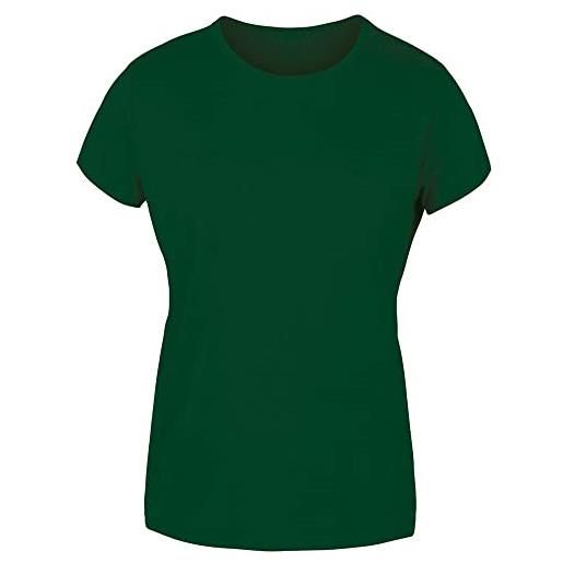 Joluvi t-shirt w in cotone pettinato, verde, l donna