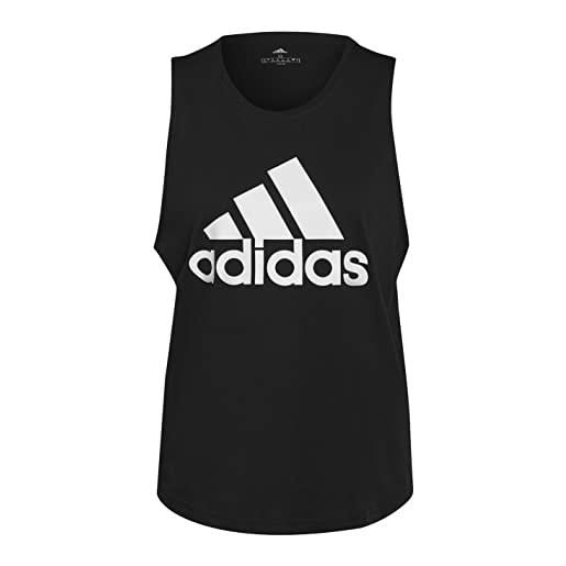 adidas essentials big logo sleeveless t-shirt, canottiera donna, black/white, xs