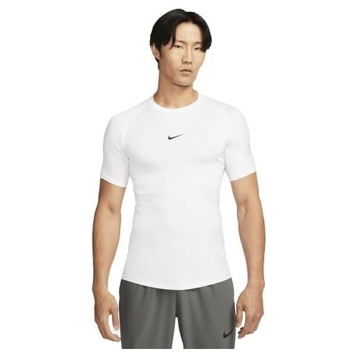 Nike fb7932-100 m np df tight top ss maglia lunga uomo white/black taglia xl
