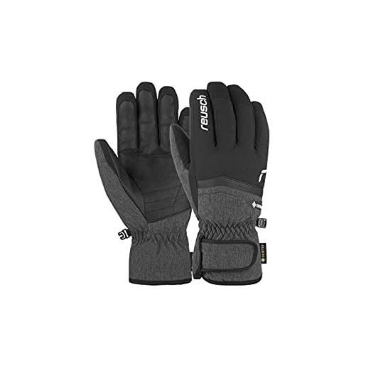 Reusch guanti invernali da uomo fergus gore-tex caldi, impermeabili e traspiranti, nero grigio, taglia 10 eu