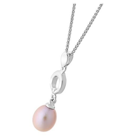 Orphelia dreambase-collana con pendente in argento 925 rodiato - perla crema zh-7071