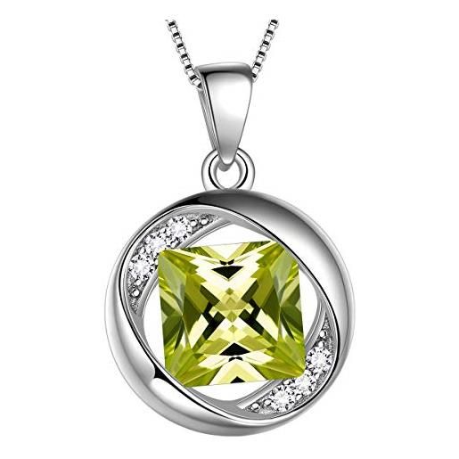 Aurora Tears agosto ciondolo peridoto in pietra preziosa per gioielli in argento sterling 925, collana 18 dp0029a