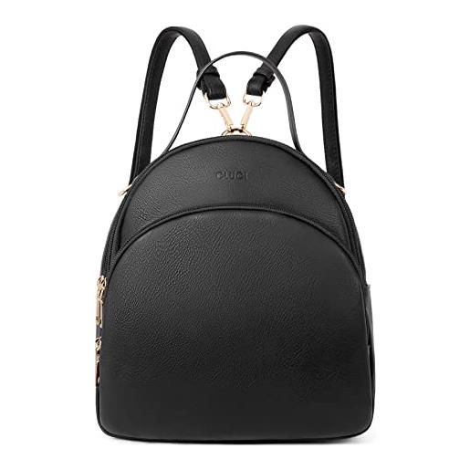 CLUCI piccolo zaino borsa da donna carino mini moda in pelle borsa a tracolla per ragazze borsa da scuola, 1 nero, taglia unica