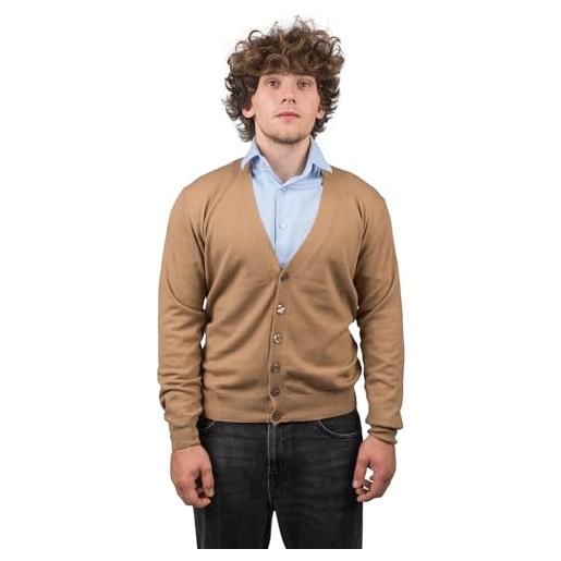 DALLE PIANE CASHMERE - cardigan misto cashmere, made in italy - uomo, colore: blu royal, taglia: xxl