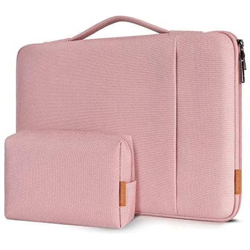 DOMISO 17.3 pollici custodia borsa impermeabile notebook portatile borsa sleeve custodia pc portatile compatibile con 17.3 hp pavilion 17 / hp 17 / dell, rosa