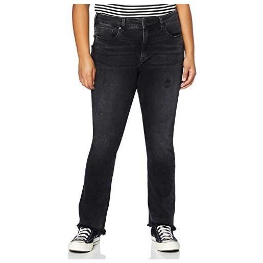 Herrlicher super g boot cropped denim nero cashmere touch jeans, relitto 631, 32 donna