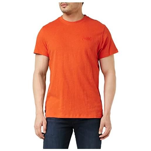 Superdry vintage logo emb tee t-shirt, bright orange marl, m uomo