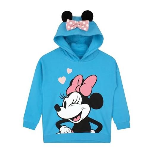 Disney felpa con cappuccio minnie mouse | felpe da ragazze | minnie mouse felpa bambina | blu 9-10 anni