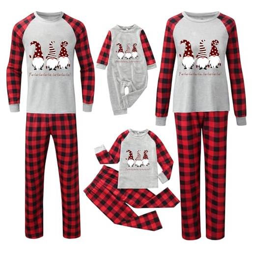 MJGkhiy pigiama natalizio famiglia manica lunga stampati top + pantaloni set christmas pigiama set invernale pupazzo di neve family matching nightwear per neonato bambino papà mamma