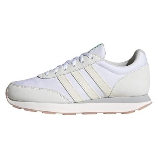adidas run 60s 3.0 lifestyle running shoes, scarpe da corsa donna, crystal white matte silver grey two, 43 1/3 eu