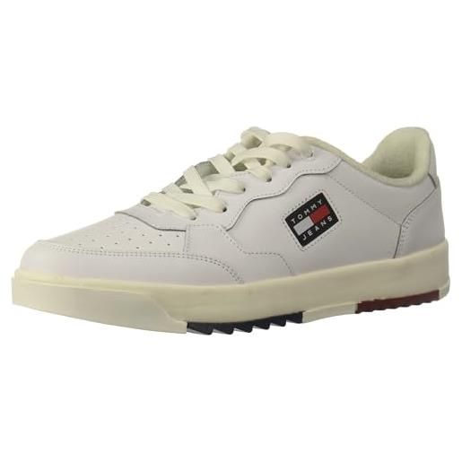 Tommy Jeans sneakers con suola preformata uomo retro scarpe, bianco (white), 45 eu
