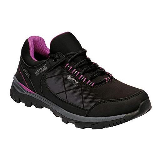 Regatta chaussures techniques de marche highton, scarpe da passeggio donna, viola nero/vivido, 36 eu