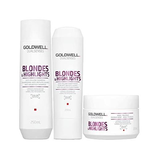 Goldwell dualsenses blonde & highlights anti-yellow shampoo 250ml conditioner 200ml mask 200ml