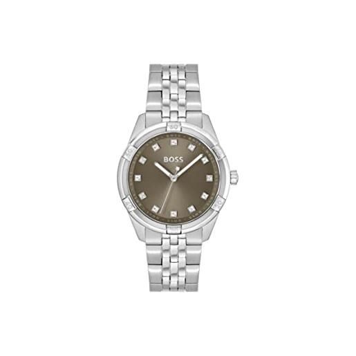 BOSS orologio analogico al quarzo da donna con cinturino in acciaio inossidabile, kaki - 1502699