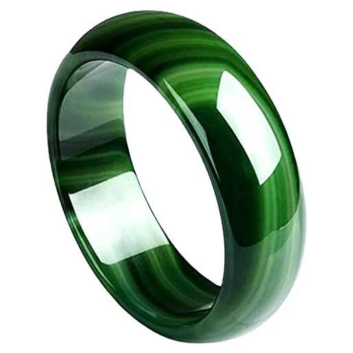Generic bracciale rigido in giada verde per donna, verde scuro, piante acquatiche, braccialetto in agata, regalo per la mamma (dimensioni: 66 mm) (62 mm)