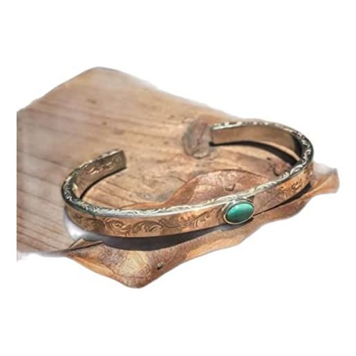 Zuiaidess braccialetto aperto regolabile - s925 braccialetto turchese fiore intagliato vintage indiano moda uomo e donna gioielli semplici, regalo di compleanno studente, argento, misura regolabile