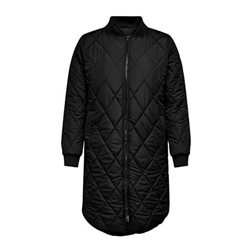 ONLY CARMAKOMA carcarrot new ls long quilted jacket otw giacca, nero, 50 donna