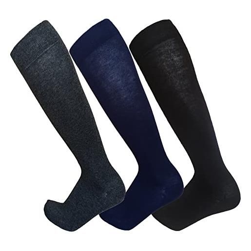 JIMMY COOPER MOOD OF MOD 12 paia di calze uomo lunghe cotone caldo elasticizzate, invernali, ottima vertibilità | colori nero, blu navy, assortiti |taglie 39-42 e 43-46 | brand italiano