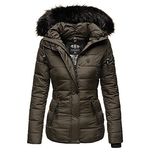 Navahoo calda giacca invernale da donna, parka, trapuntata, giacca corta foderata b832, antracite. , s