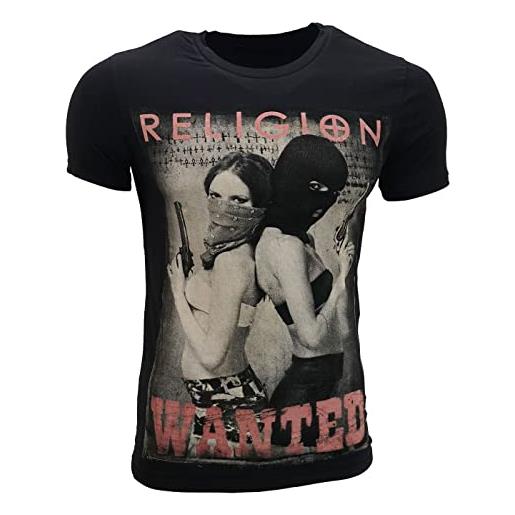 Religion clothing wanted - maglietta da uomo, nero, m