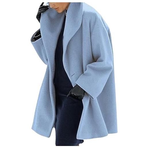 Gomice trench da donna - cappotto invernale giacca di lana - trench colletto con revers, cappotto oversize peacoat manica lunga per la stagione fredda