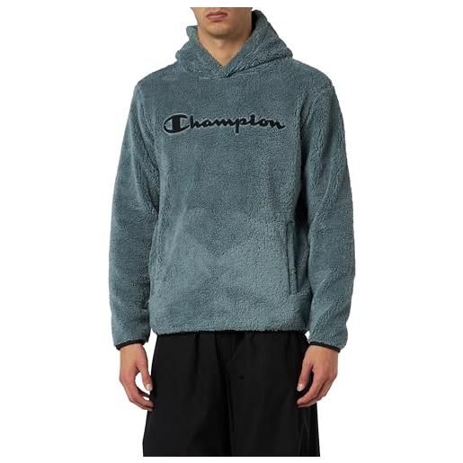 Champion legacy outdoor polar - hooded top felpa con cappuccio, bianco sporco college/nero, l uomo fw23